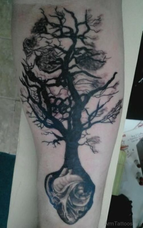 Heart and Tree Tattoo Design