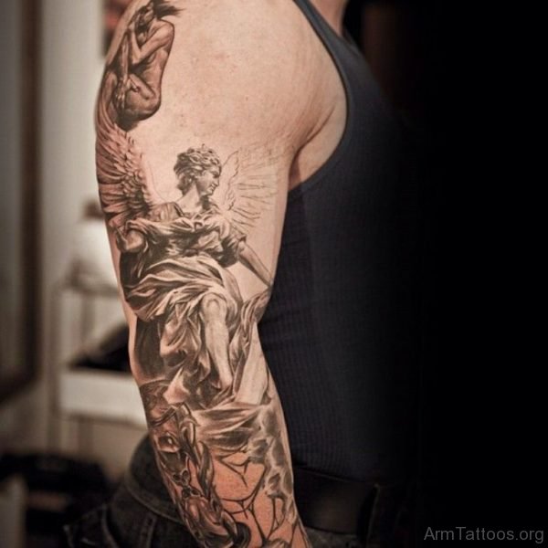 Impressive Angel Tattoo On Arm