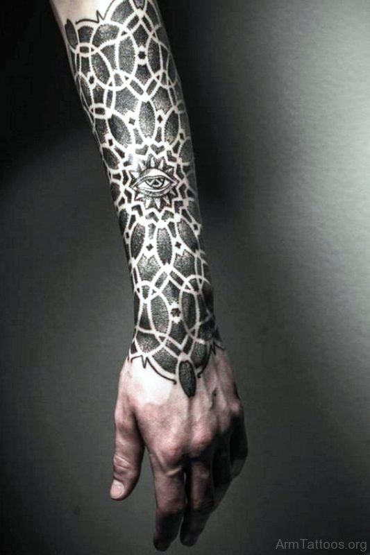 Impressive Black Ink Arm Tattoo 