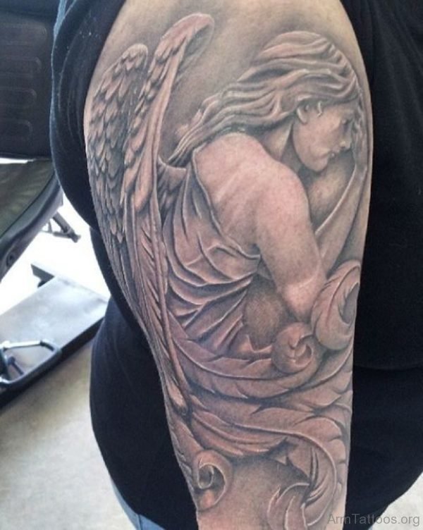 Impressive Guardian Angel Tattoo