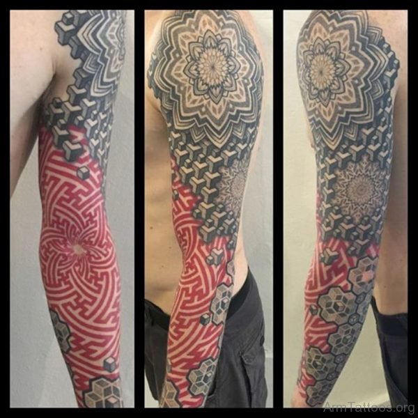 Impressive Mandala Tattoo On Full Sleeve