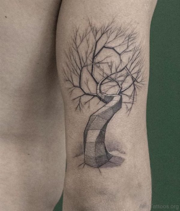Impressive Tree Tattoo On Shoulder