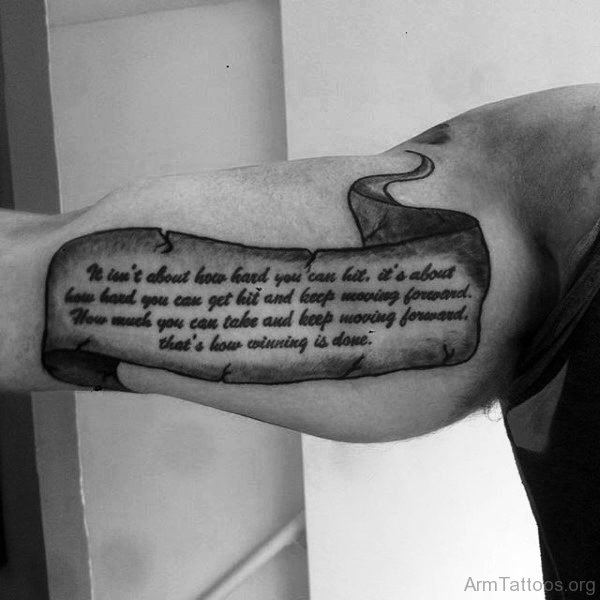 Inner Arm Scroll Tattoo 