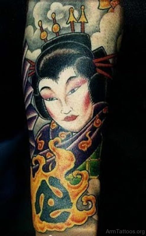 Japanese Geisha Tattoo Design On Arm