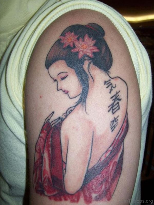 Japanese Geisha Tattoo For Men On Arm 