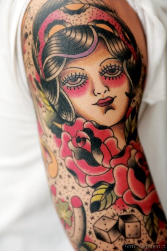 Japanese Girl Portrait Tattoo