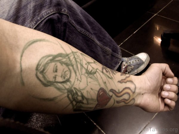 Jesus Arm Tattoo