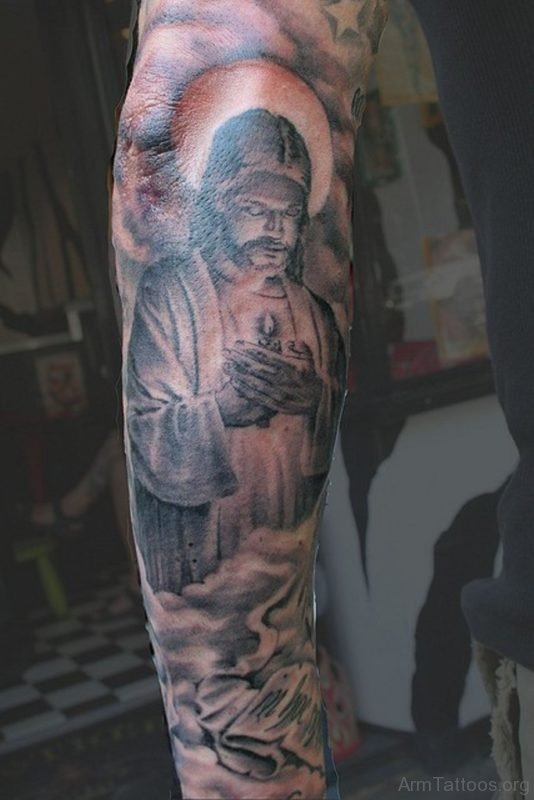 Jesus With Candle Tattoo Design