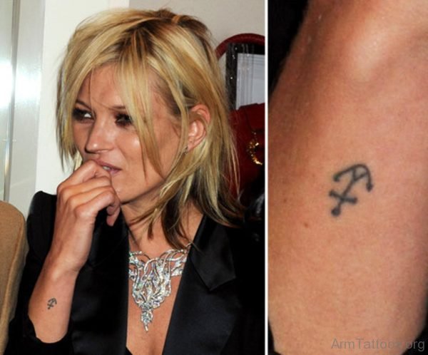 Kate Moss Anchor Tattoo On Wrist 