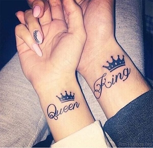 King And Queen Wrist Tattoo