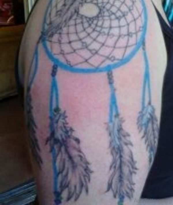 Light Blue Dreamcatcher Tattoo