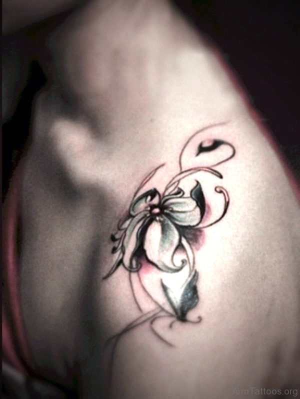 Light Grey Flower Tattoo 