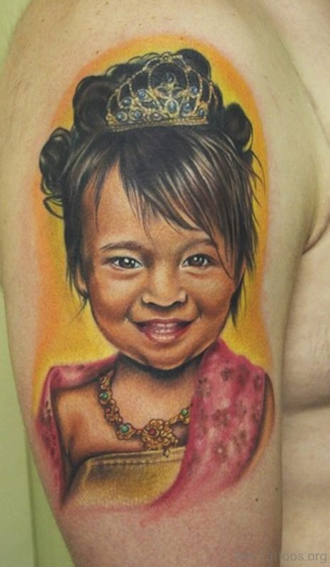 Little Girl Portrait Tattoo 