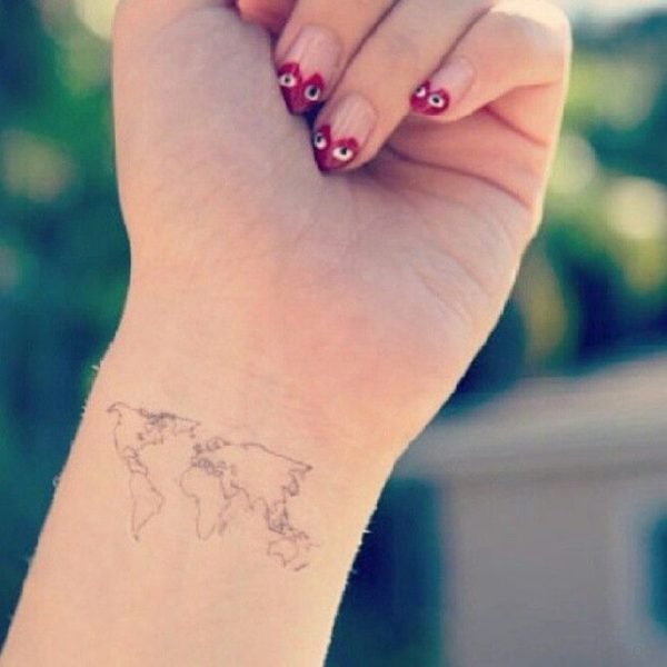 Little World Map Tattoo