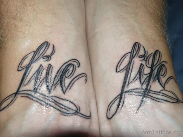 Live Life Ambigram Tattoo On Wrist