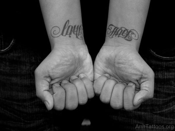 Love Hate Ambigram Tattoo