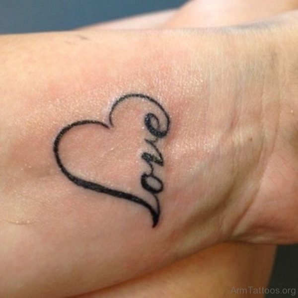 Love Word Tattoo On Wrist