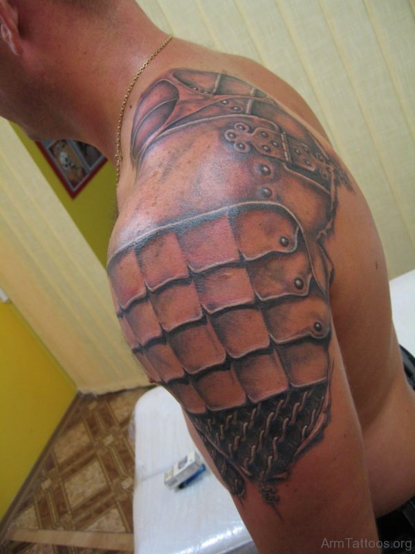 Lovely Armour Tattoo Design On Arm 