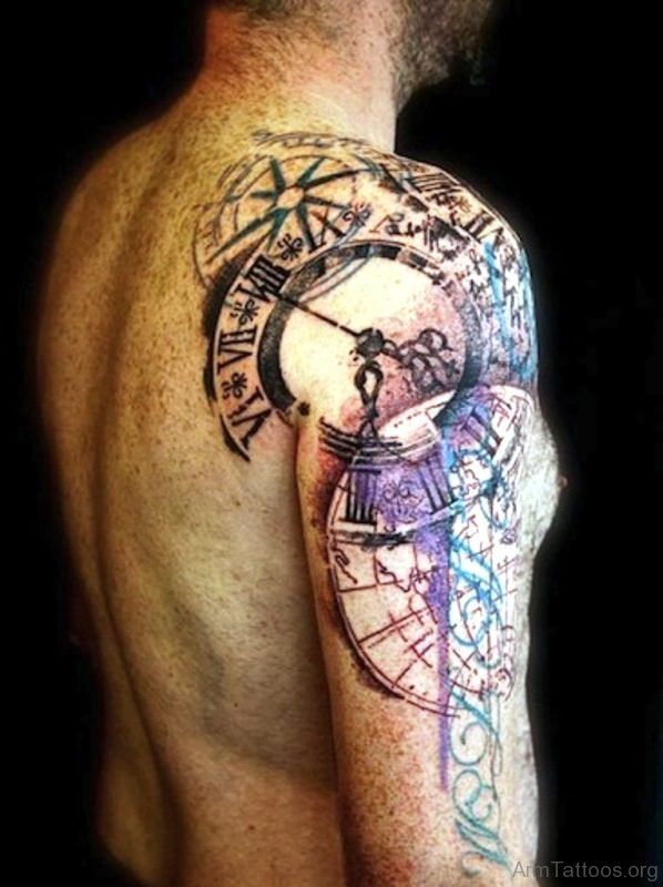 Lovely Clock Tattoo On Arm 
