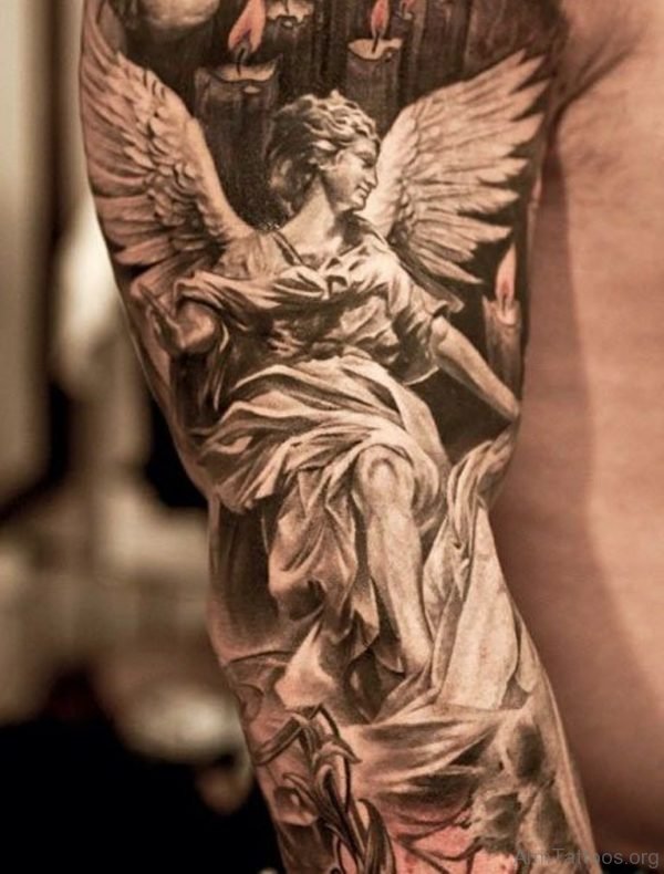 Lovely Guardian Angel Tattoo