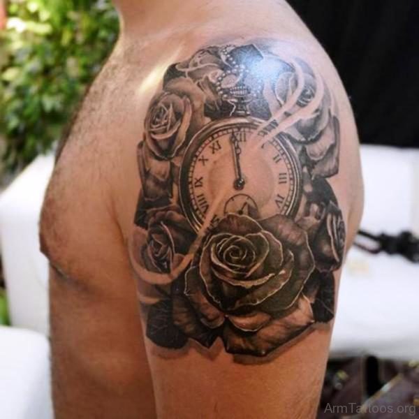 Lovely Realistic Clock Tattoo 