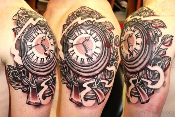 Lovely Clock Tattoo Design 