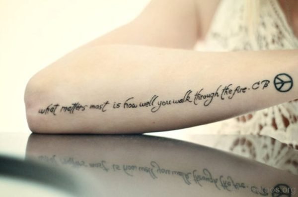 Lovely Wording Tattoo On Wrist 