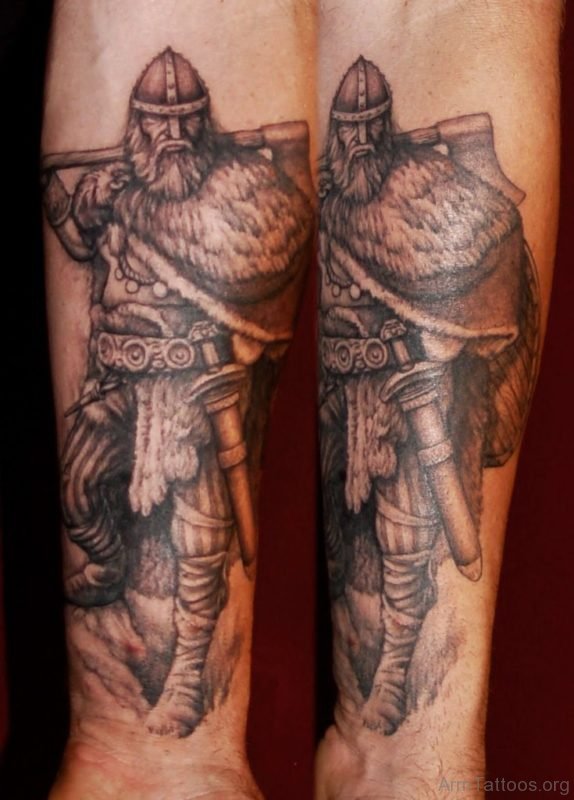 Lower Arm Warrior Viking Tattoo