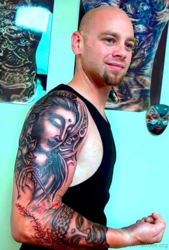 Magnificent Buddha Tattoo On Arm 