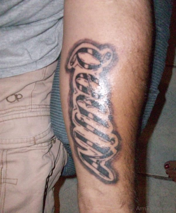 Man Left Arm Ambigram Tattoo