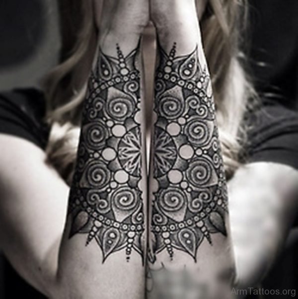 Mandala Tattoo On Girl Arm Image