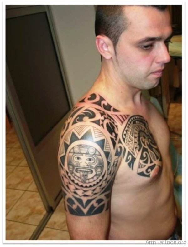 Maori Tattoo For Men On Half Sleeve  