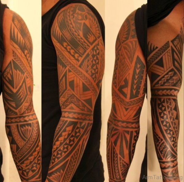 Maori Tattoo On Full Sleeve