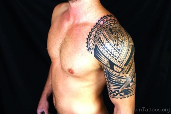 Maori Tattoo On Left Half Sleeve 