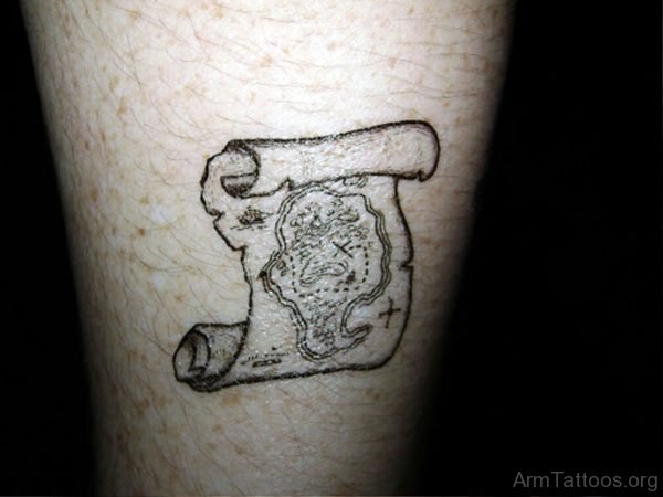 Map Scroll Tattoo On Arm 