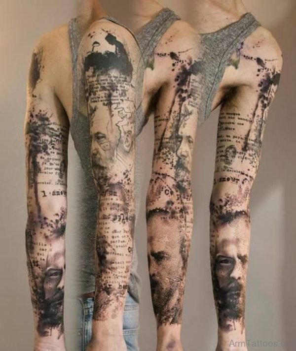 Map Tattoo On Full Sleeve