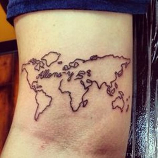 Map Tattoo On Shoulder