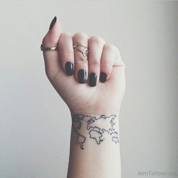 Map Tattoo On Wrist