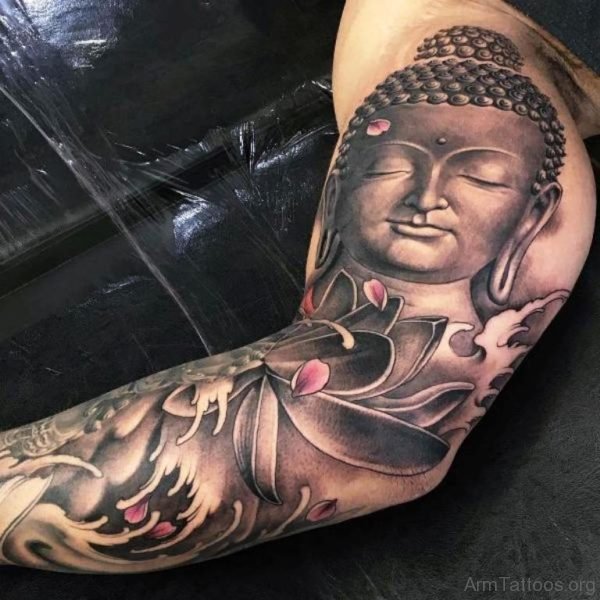 Marvelous Buddha Tattoo Design On Arm 