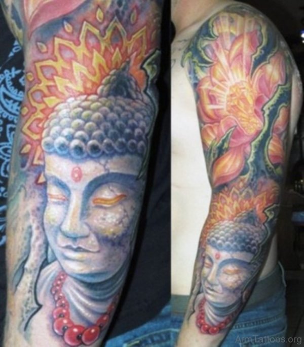 Marvelous Buddha Tattoo Full Sleeve 