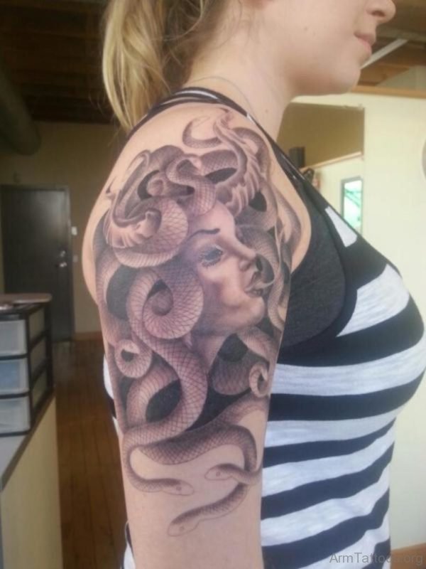 Medusa Tattoo On Arm For Women