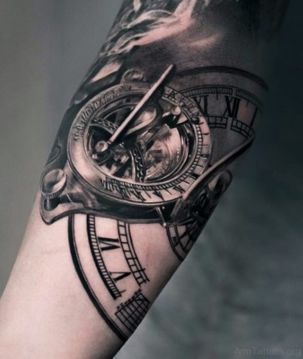 Melting Clock Tattoos For Men