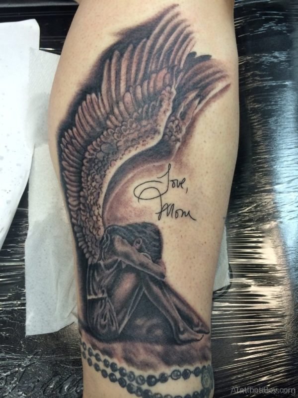 Memorial Angel Tattoo Design On Arm