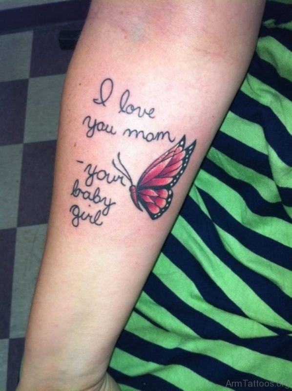 Memorial Butterfly Tattoo On Arm