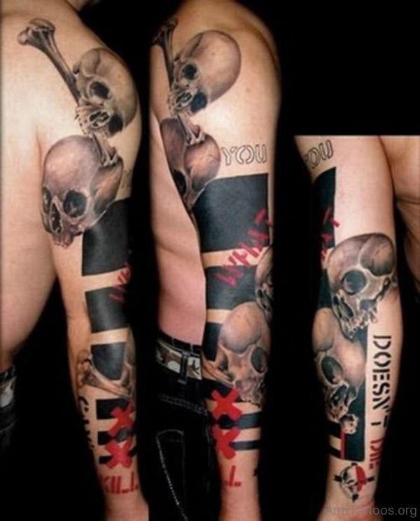 Mexican Cowboy Skull Tattoo On Arm