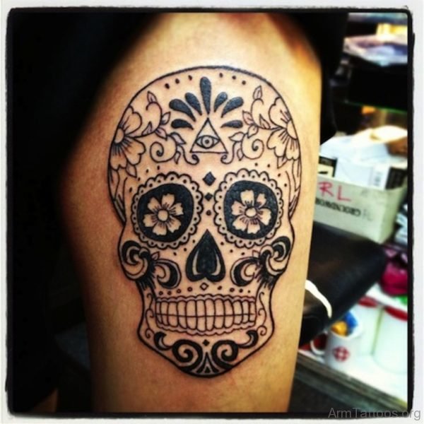 Mexican Sugar Skull Tattoo On Arm