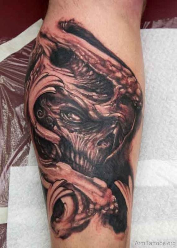 Modern Skull Tattoo On Arm Image