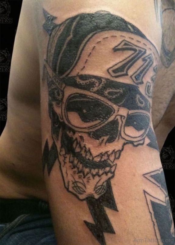 Modern Skull Tattoo design On Arm
