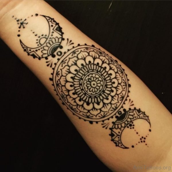 Moon And Mandala Tattoo