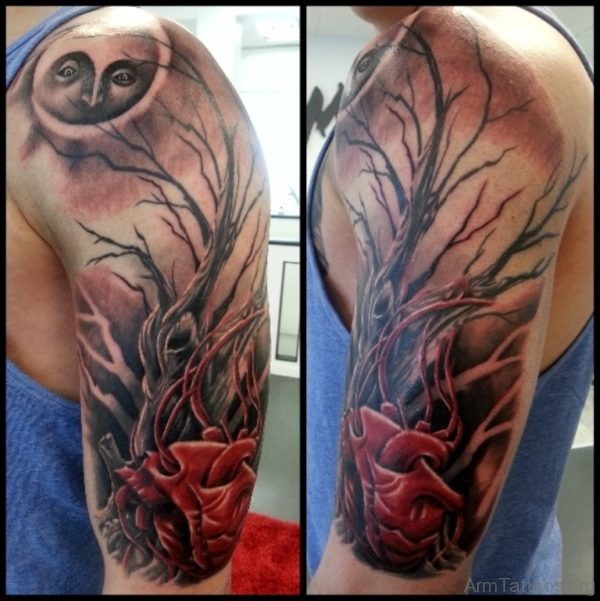 Moon And Tree Tattoo